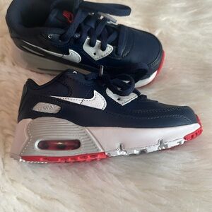 Nike Kids AirMax 90 Sneaker (obsidian white navy red)